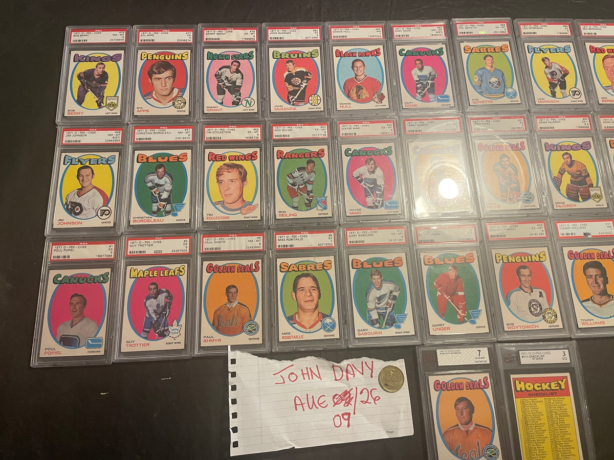 1971-72 O-Pee-Chee Hockey Graded Partial Set- PSA Registry Ranked #54 (31.44%)