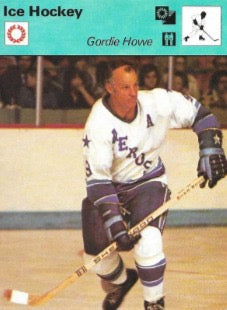 1977 Sportscaster Card - Gordie Howe (Houston Aeros / "Mr. Hockey")