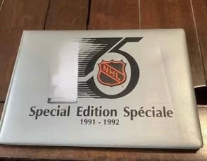 1991  -92 Kraft Kraft Dinner NHL 75th Anniversary Complete Hockey Card Set in Binder