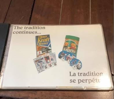 1991  -92 Kraft Kraft Dinner NHL 75th Anniversary Complete Hockey Card Set in Binder