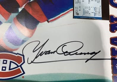 Autographed Yvan Cournoyer Poster & Ticket Stub - 2002 Ottawa 67's Special Night
