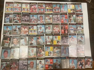 Rare 1971 O-Pee-Chee (OPC) Baseball Cards — over 250 Cards