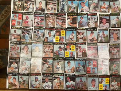 Rare 1971 O-Pee-Chee (OPC) Baseball Cards — over 250 Cards