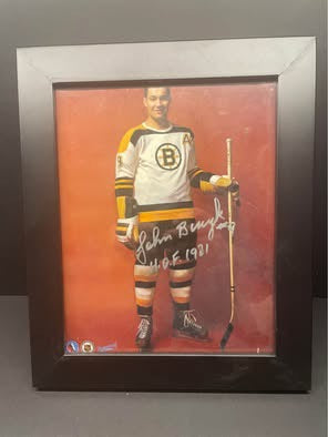 Johnny Bucyk Autographed & Framed Boston Bruins Photo (COA / HOF 1981)