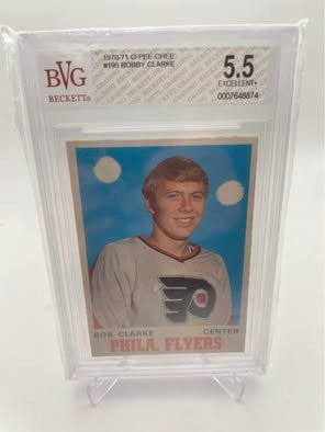 1970-71 O-Pee-Chee Bobby Clarke ROOKIE #195 - Graded BVG 5.5 Excellent - Flyers HOF