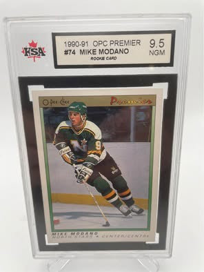 1990-91 O-Pee-Chee Premier Mike Modano ROOKIE #74 - Graded KSA 9.5 Near Gem-Mint