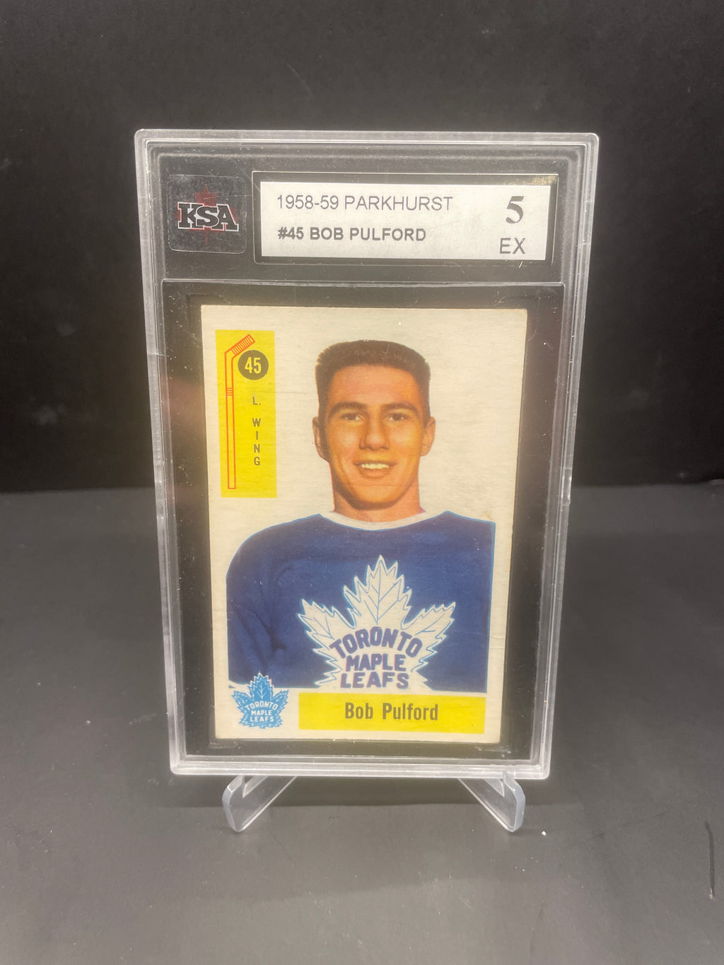1958-59 Parkhurst Bob Pulford #45 - KSA 5 EX (Toronto Maple Leafs)