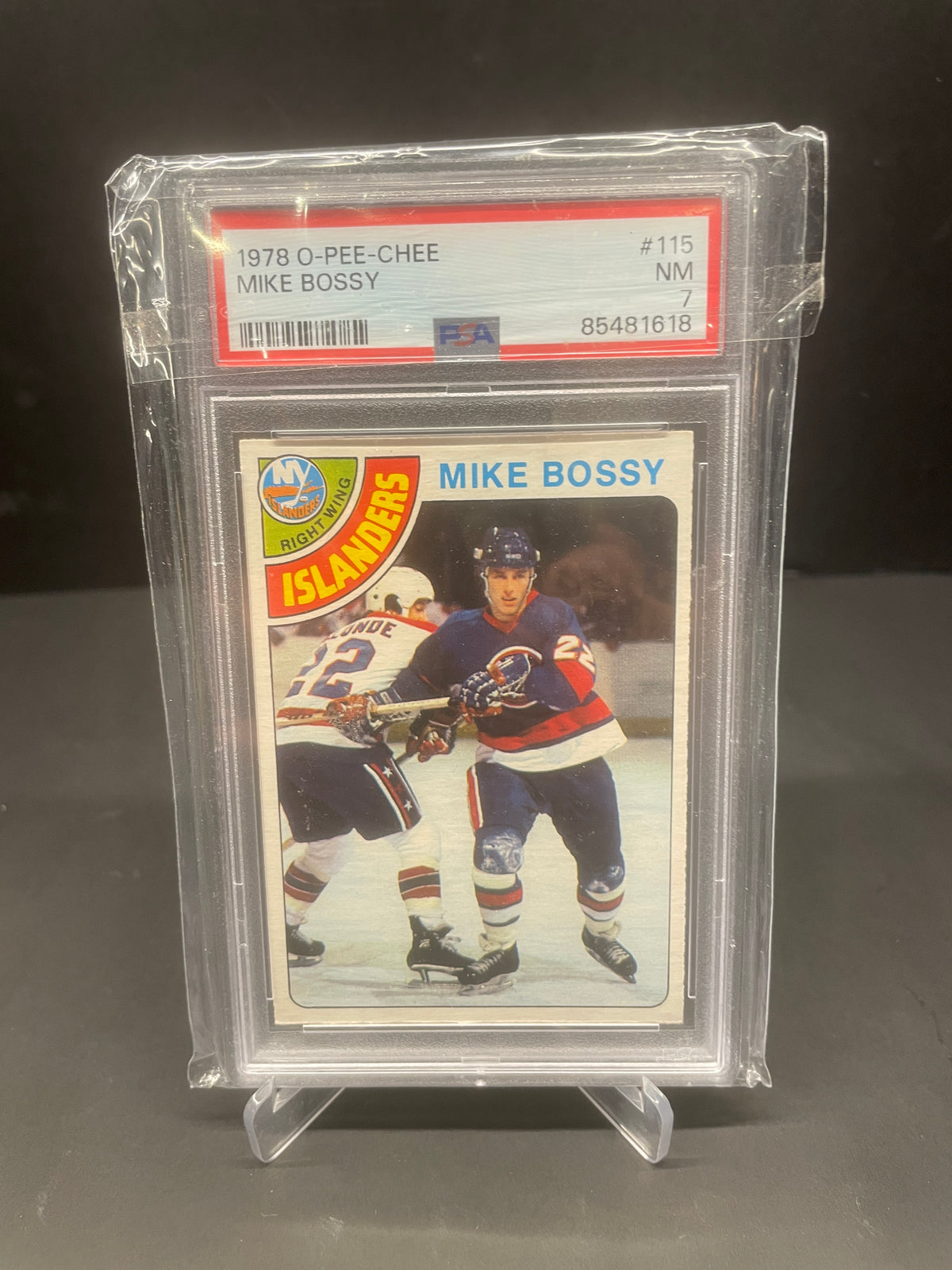 1978 O-Pee-Chee Mike Bossy Rookie Card #115 – PSA 7 NM (NY Islanders HOF)