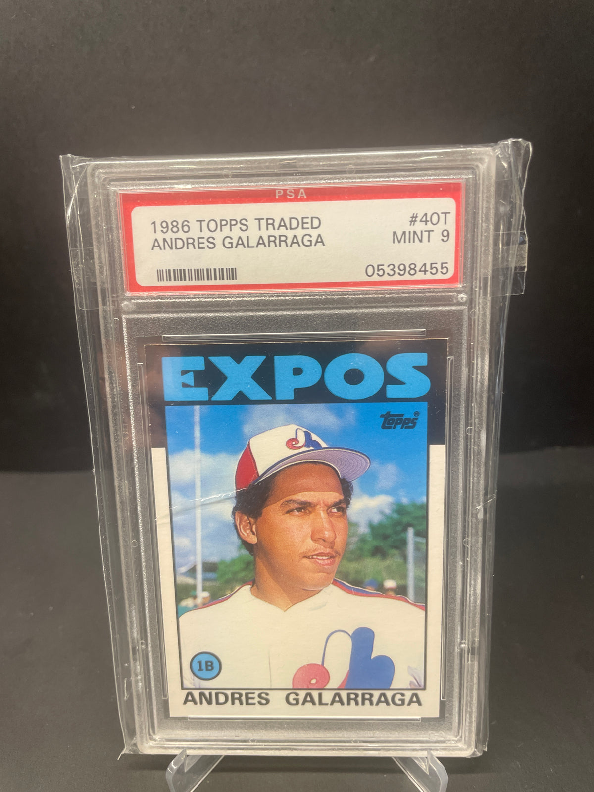 1986 Topps Traded Andres Galarraga Rookie Card #40T – PSA 9 MINT (Montreal Expos)