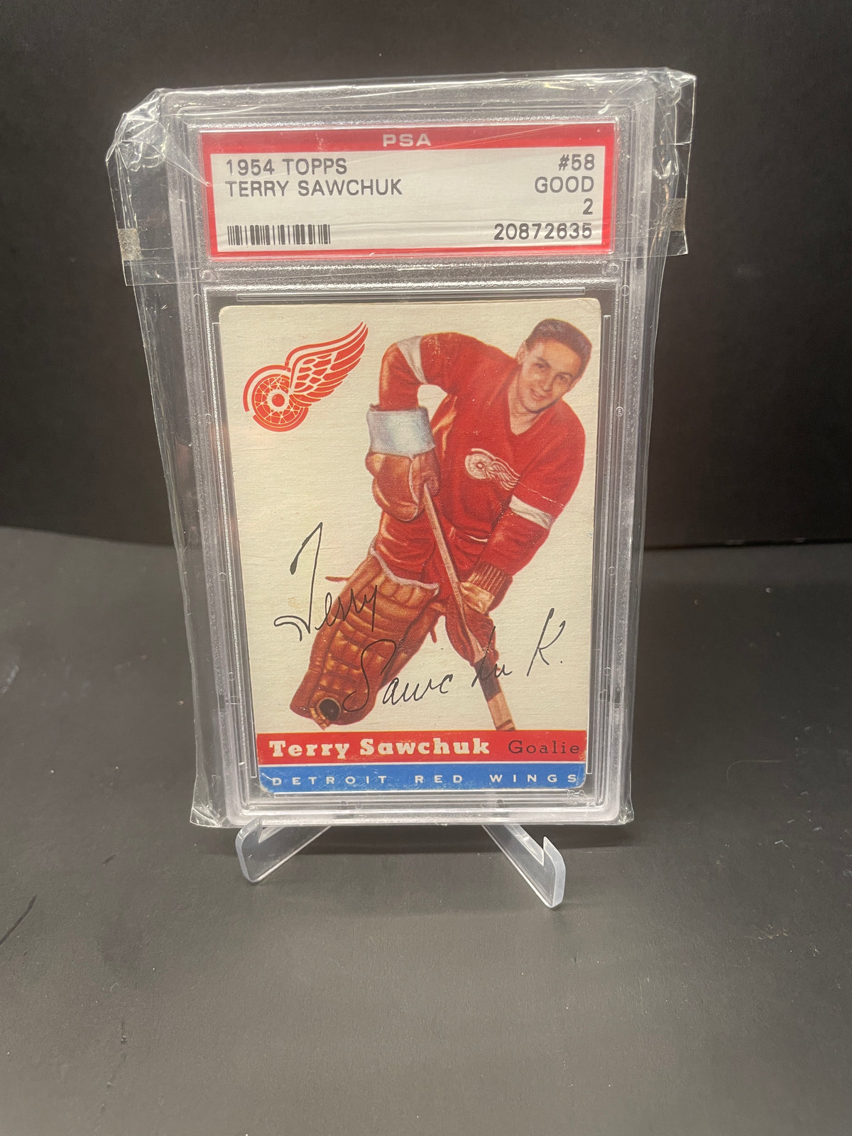 1954 Topps Terry Sawchuk #58 - PSA 2 GOOD (Detroit Red Wings HOF)