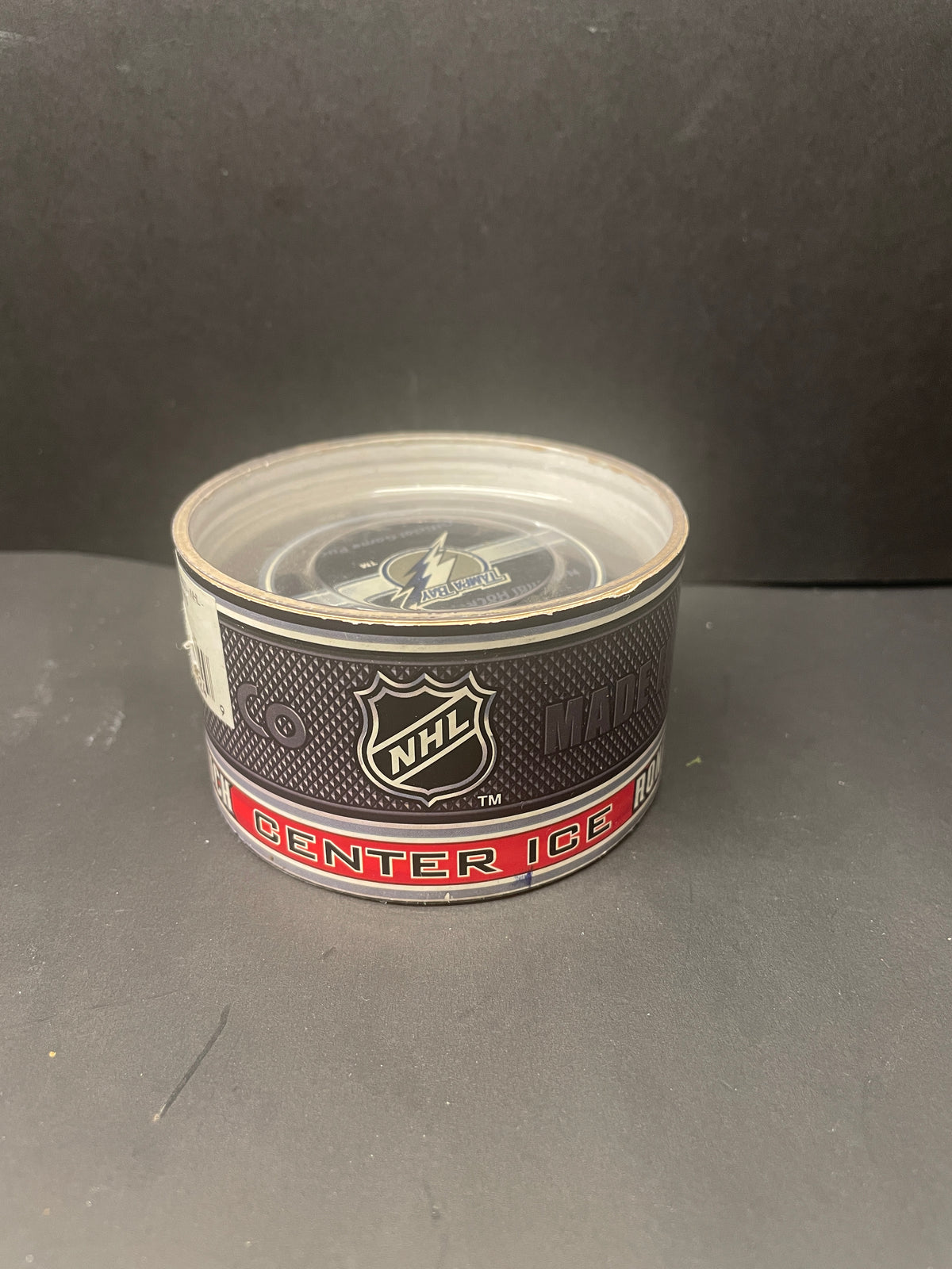 Vintage Tampa Bay Lightning NHL Official Game Puck with Center Ice Display Case