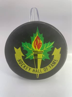 Vintage Hockey Hall of Fame Souvenir Puck with Protective Case