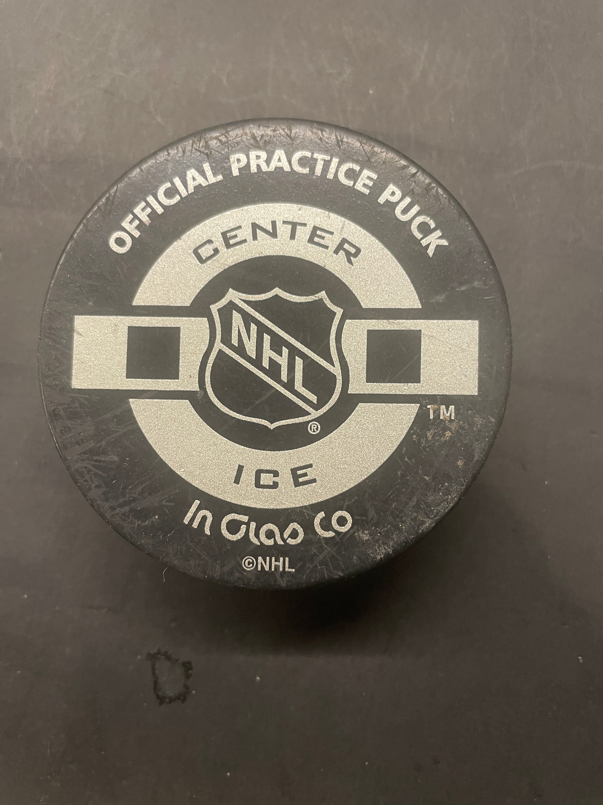 Vintage NHL Center Ice Official Practice Puck - In Glas Co Canada