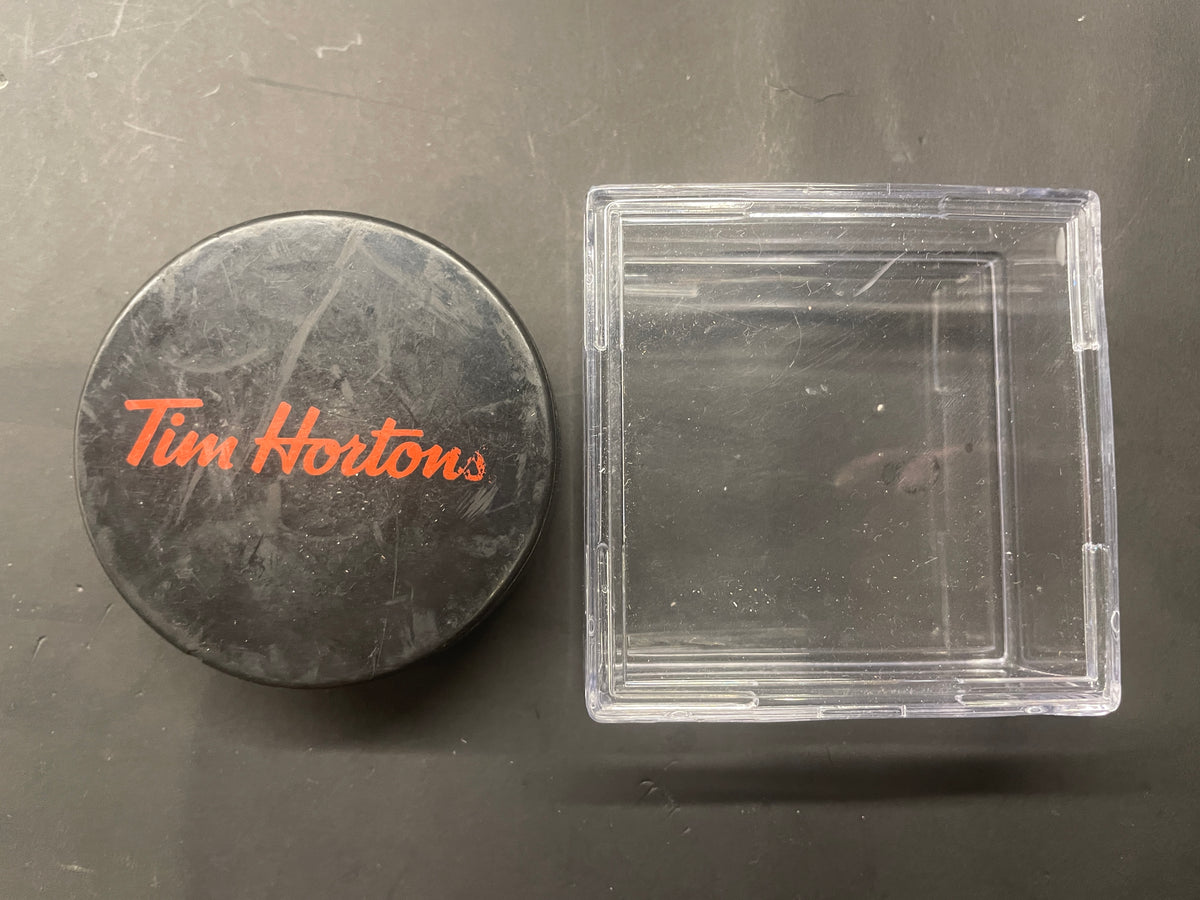 Peterborough Petes OHL Official Game Puck with Display Case - Tim Hortons Sponsor