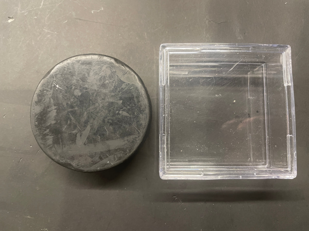 Rare Vintage Iqaluit Amateur Hockey Association Puck with Case (Heavy Wear)