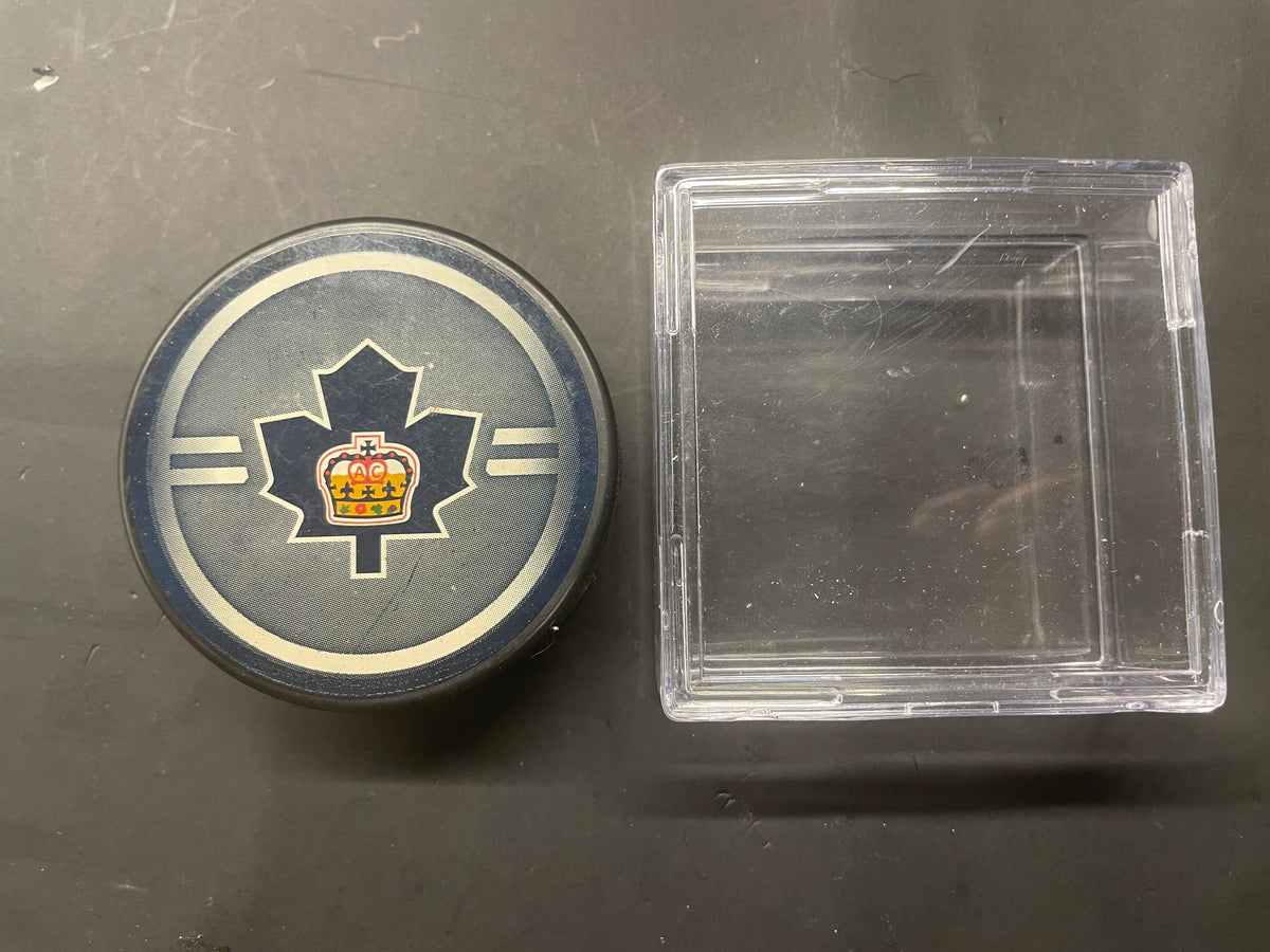 Vintage Toronto Marlies AHL Official Sher-Wood Puck with Display Case