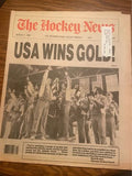 Rare Vintage 1980 The Hockey News Magazine - "Miracle on Ice" USA Wins Gold Issue