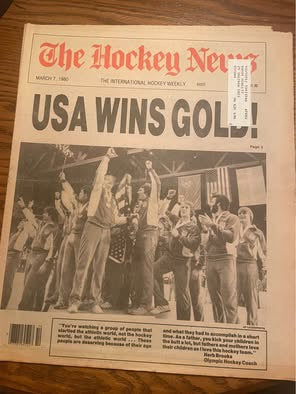 Rare Vintage 1980 The Hockey News Magazine - "Miracle on Ice" USA Wins Gold Issue