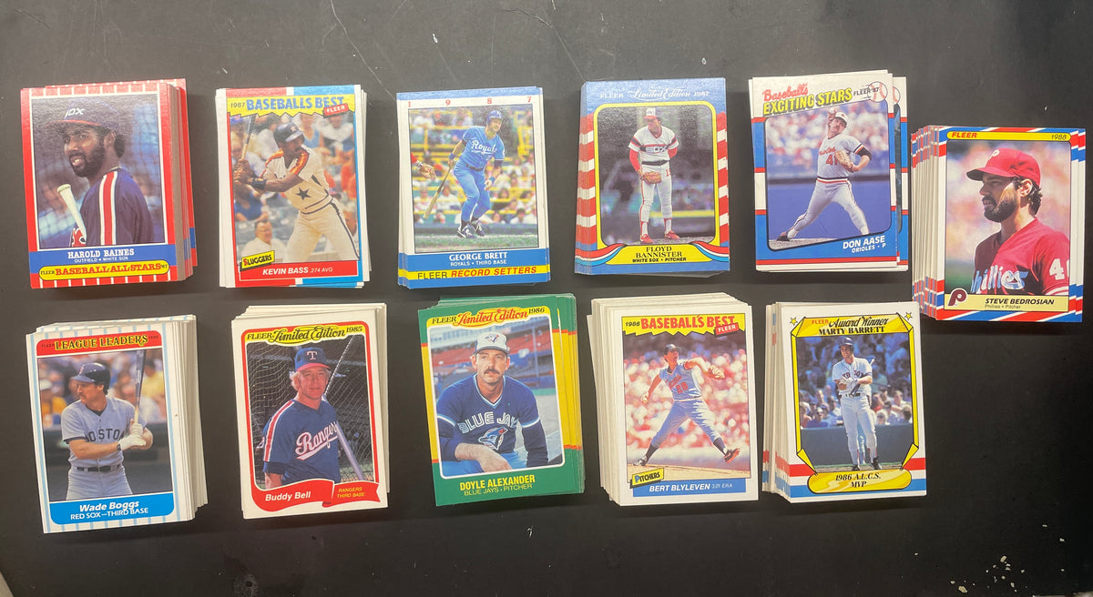 10 Complete Vintage Fleer Baseball Mini Sets (1985–1987) – 440+ Cards!