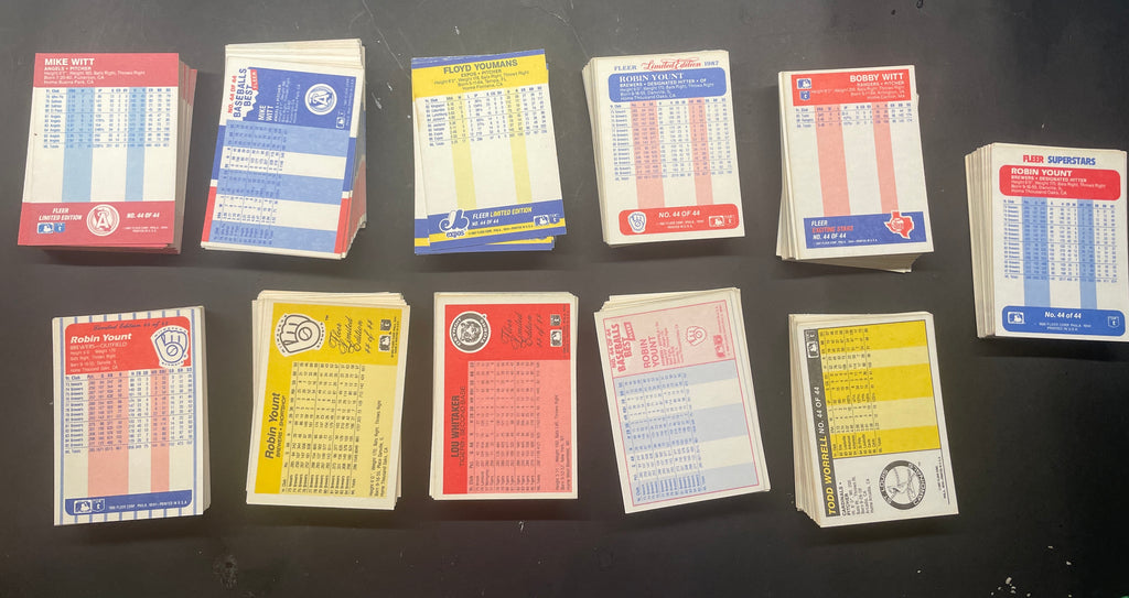 10 Complete Vintage Fleer Baseball Mini Sets (1985–1987) – 440+ Cards!