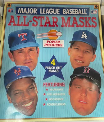 Vintage 1990 MLB All-Star Masks Booklet - Power Pitchers (Unpunched!)