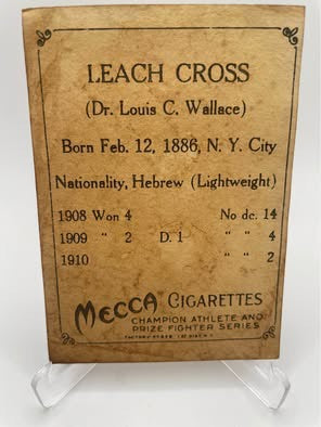Rare 1910 T218 Mecca Cigarettes Boxing Tobacco Card – Leach Cross
