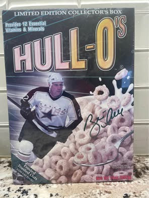Vintage 2000 Brett Hull "Hull-O's" Factory Sealed Complete Cereal Box – Dallas Stars