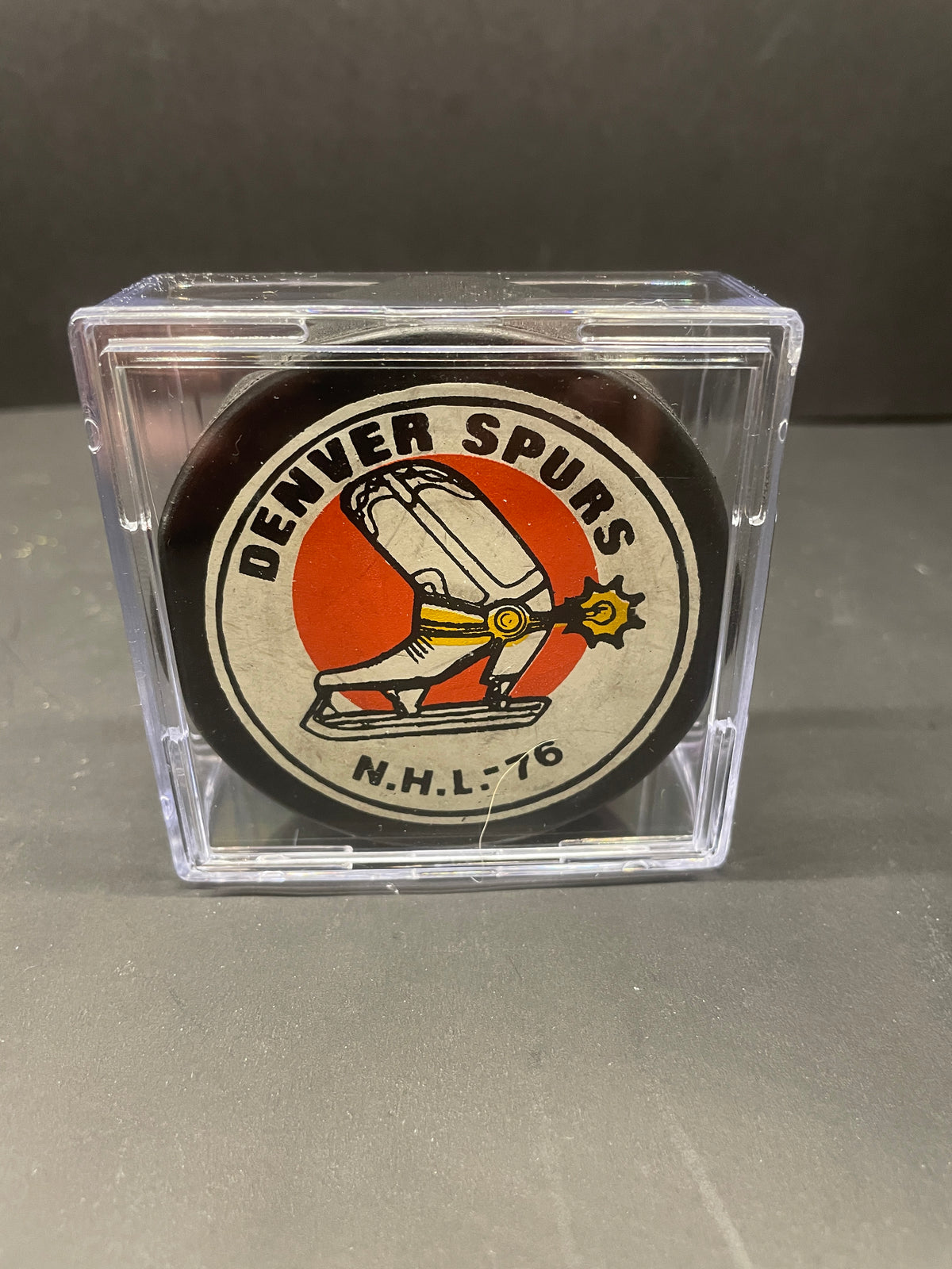 Ultra-Rare Vintage 1975–76 Denver Spurs NHL Expansion Puck – Viceroy Made in Canada