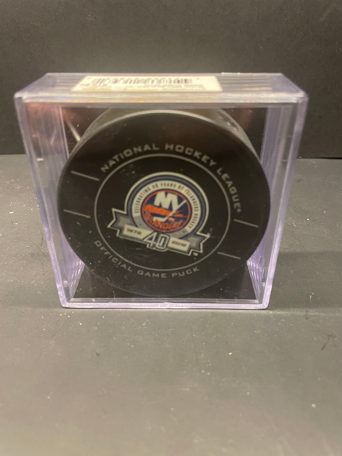 New York Islanders 40th Anniversary Official NHL Game Puck (In Display Case)
