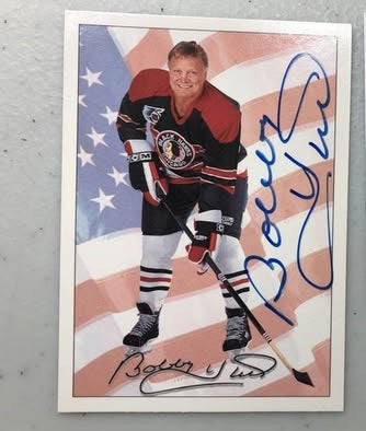 Bobby Hull Signed 1991-92 Ultimate Original Six Hockey Card #77 – Obtained In-Person