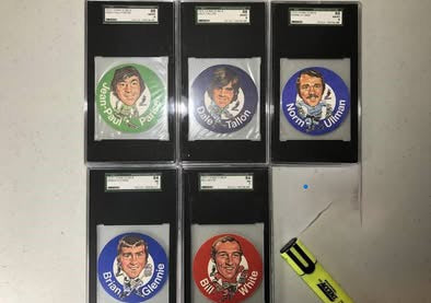 1973-74 Mac's Milk Vintage Hockey Cloth Stickers - SGC Graded Lot (5)