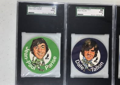 1973-74 Mac's Milk Vintage Hockey Cloth Stickers - SGC Graded Lot (5)