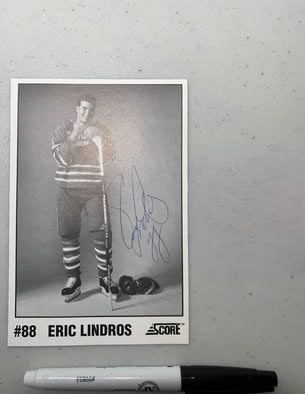 Eric Lindros Autographed 1990 Score Promo Card / Photo #88 (Oshawa Generals)