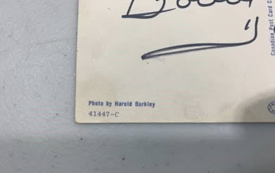 Vintage 1960s Bobby Hull Dual-Signed Harold Barkley Postcard – Chicago Blackhawks