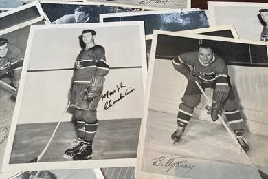 Vintage 1940s/1950s Montreal Canadiens Team-Issued Premium Photos – Rare Lot of 27