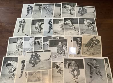 Vintage 1945-1954 Quaker Oats NHL Hockey Premium Photo Lot (34 Total)