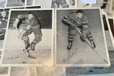 Vintage 1945-1954 Quaker Oats NHL Hockey Premium Photo Lot (34 Total)