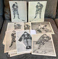 Exceedingly Rare 1945-54 Quaker Oats 8x10 Hockey Photo Giant Lot (27) - All Leafs