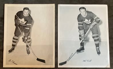 Exceedingly Rare 1945-54 Quaker Oats 8x10 Hockey Photo Giant Lot (27) - All Leafs
