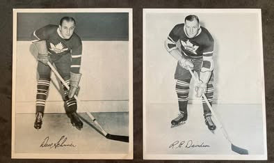 Exceedingly Rare 1945-54 Quaker Oats 8x10 Hockey Photo Giant Lot (27) - All Leafs