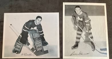 Exceedingly Rare 1945-54 Quaker Oats 8x10 Hockey Photo Giant Lot (27) - All Leafs