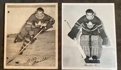 Exceedingly Rare 1945-54 Quaker Oats 8x10 Hockey Photo Giant Lot (27) - All Leafs