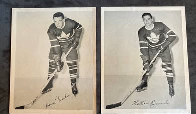 Exceedingly Rare 1945-54 Quaker Oats 8x10 Hockey Photo Giant Lot (27) - All Leafs