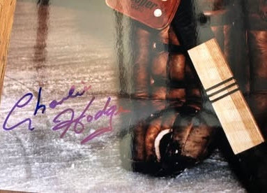 Rare Vintage Charlie Hodge Autographed 8x10 Photo - Inaugural Canucks Season!