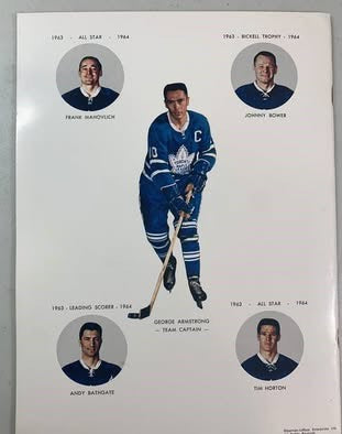 Rare Vintage 1964/65 Toronto Maple Leafs "Hockey Action" Unused Colouring Book – Mint Condition!
