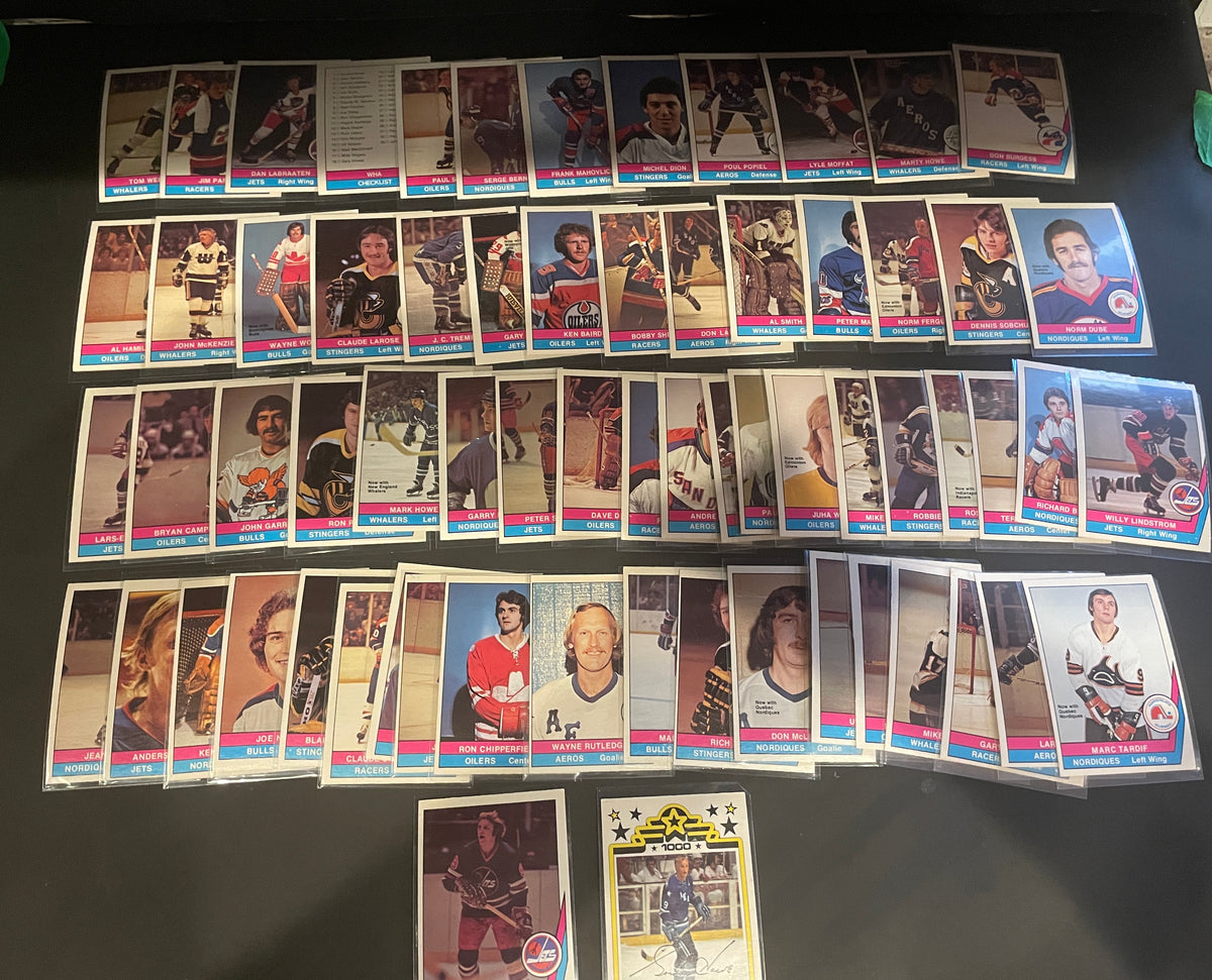 1977-78 OPC WHA Complete 66-Card Set - Howe, Hull & CLEAN Checklist